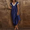 Robe feminino noite dres manga curta com decote em v homewear longo camisola sleepwear nachtkleding vrouwen vestido para 230912