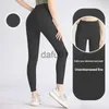 Pantalon actif 2023 Nouveau pantalon de yoga Aucune trace de nudité Femmes Fesses pêche Leggings hauts Shorts taille et hanches hautes Pantalons de sport Gardez votre ventre serré Leggings de yoga x091