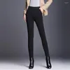 Kadın Pantolon Kadınlar 2023 Sonbahar Kış Moda Yüksek Bel Virfet Uzun Elastikiyet Kaşmir Yün Pantolon Toz Tozlar E107