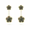 Backs Earrings Plum Blossom Ear Beat For Women Jewelry Four-leaf Clover 4/5 Leaves Lucky Grass Big Drop