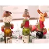 Decoraciones navideñas Juego de tapas de botellas de vino Er Adornos colgantes Sombrero Cena de Navidad Fiesta Decoración de mesa para el hogar Suministros Entrega de gotas Ga Otisj