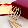 designer 4mm bracelet for women men cuff gold Bangle Women Men Titanium Steel Bracelets Gold Silver Rose Fashion Bracelet Luxury Jewelry size 16 17 18 19cm