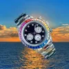 Diamantuhr Iced Out Uhr Designeruhren Herrenuhren 40 mm Regenbogen mit 8205 automatischem mechanischem Uhrwerk Montre De Luxe