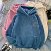 Sweats à capuche pour femmes Sweatshirts Automne Hiver Manteau Rose Doux À Capuche Désolé Imprimer Harajuku Lâche Poche À Capuche Femmes Polaire Flanelle Pull Femme Sweat 230911