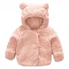 Coat 0-3y Baby Girl Clothes Autumn Winter Fashion Color Baby Jacket Infants Boy Hooded Plush Coats Children Warm Outerwear R230912