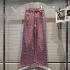 Dżinsy damskie 2023 Summer jesienny uliczny zarysowane dżinsowe spodnie dżinsowe kobiety noszone rozryte dżinsowe spodnie szerokokątne spodnie dziewczęta
