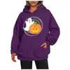 Women's Hoodies Autumn Halloween Fashion Spooky Pumpkin Print Sweatshirt Casual Long Sleeve Top Female Hooded Pullover Sudaderas