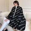 20% OFF scarf Autumn Winter European and American Letter Jacquard Cashmere Extended Scarf Women's Warm Air Conditioning Shawl Thickened Neck