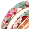 Bangle Indian Bangles For Women Women's Bangle Clover Cloisonne Bracelet Sets Women's Jewelry Vintage Accessories Trendy Style Bangles 230911