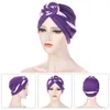 Double couleur dames Turban Bonnet haut en coton noeud intérieur Hijab casquettes africain torsion bandeau femmes bandeau inde chapeau Hijabs casquette