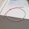 Pulsera bohemia de cuentas de arroz de colores mezclados tejida a mano cuerda de la amistad pulseras ajustables brazalete para mujeres y niñas