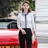 Women's Blouses Fashion Women Shirts & Office Ladies 2 Piece Pant And Top Sets Female Work Wear White