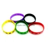 Jelly New 100Pcs Print Peace Elastic Jelly Sile Bracelet Trendy Rubber Elasticity Wristband Men Womens Jewelry Fashion Accessories Dro Dhnlr