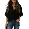 Damespolo's Chiffon Shirt Losse V-hals Casual Top T-shirt Cape Wear