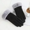 Cinq doigts gants chaud hiver dames doigt complet en cuir véritable hommes mitaine fourrure véritable cachemire pour les femmes T1C0209S