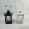 Candle Holders Wholesale Black/White Metal Iron Lantern Wedding Decoration Centerpieces Moroccan Lanterns Drop Delivery Home Garden Otqdm