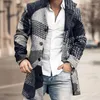 Men's Wool 2023 Autumn And Winter Men's Woolen Stand-up Collar Mid-Length Retro Casual Coat With Pockets
