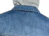 Designer Herren Jeansjacke Neue gefälschte zweiteilige Druckfrau beiläufige lose Jacken klassische Oberbekleidung Herbst Sonnenschutz mit Kapuze C