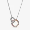 2023 Новый дизайнерский браслет-шарм, кольцо из розового золота с бриллиантовыми серьгами для женщин, DIY подходит для Pandoras Signature, двухцветное ожерелье с переплетенными кругами, модный подарок