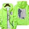 Men's Jackets Men Outdoor Sport Anime ATTACK ON TITAN Thin Hooded Coat Reflective Sunscreen Windbreaker Skin Cycling Camping Pilot Jacket 7XL T230912