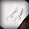 18K plaqué argent 925 marque de luxe designers rétro chaîne lettre géométrique cristal strass perle boucle d'oreille fête de mariage CHD2309123 capsmens