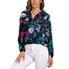 Camicette da donna Camicetta con stampa rose Camicetta floreale astratta casual Camicia retrò a maniche lunghe allentata stampata Top Big Size 2XL 3XL