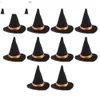 Party Hats 10 bitar Halloween Mini Witch Handmade filt Wine Bottle Caps matbordsdekorationer Holidayföreställningar Props Drop D DH9WA