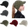 Nouveau automne hiver tricot casquette de Baseball grandes filles dame tricoté chapeau casquette chaude chapeaux au Crochet