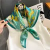 Scarves Square Floral Real Silk Scarf Women Hair Ribbon Headband Luxury Brand Ladies Neck Tie Wrist Wrap Neckerchief Shawl Bandana 230831