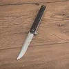 Kampanj G2399 Flipper Folding Knife D2 Satin Drop Point Blade Rostfritt stål med G10 Handle Ball Bearing EDC Pocket Mapp Knives