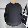 T-shirt da uomo Autunno Maglione girocollo Moda Versione coreana Abiti da lavoro casual allentati T-shirt a maniche lunghe con giunzione tascabile Ins