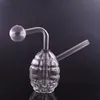 Toptan Yuvarlak Bombası Cam Yağ Brülör Bong Bubbler Dab Teçhizat Su Boru Taşınabilir Sigara İçme Borusu Söndürülebilir Yağ Brülör Borusu ile Bong