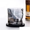 Wine Glasses Golden Stroke Irregar S Glass Nordic Modern Transparent Cocktail Mikl Mugs Drinking Cups Home Drinkware Drop Delivery G Otxe6