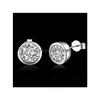 Stud Brand New Sterling Sier Plate Diamond Stud Earrings DFMSE093 Womens 925 Dingle Chandelier 10 Par Mycket Drop Delivery Dh6y3