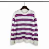 Mens Sweaters Mens Sweaters Autumn Winter Round Neck Color Stripe Contrast Loose Mohair Knitwears Mens Pullovers Oversized Female Clothes Vintage 2308 J230912