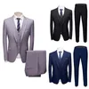 Costumes pour hommes costume de mariage robe de bal (veste pantalon gilet) ensemble pour hommes coupe smoking décontracté affaires Suierno Masculinos Completo