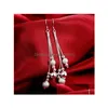 Earrings Necklace High Grade 925 Sterling Sier Three-Piece Bead Wire Harness Jewelry Set Dfmss121 Brand New Factory Direct Necklace Dhqgy