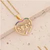 Colliers pendentifs 18 carats or micro pavé coeur maman pendentif collier pour femmes mère cadeau livraison directe Dhuep