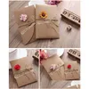 Gratulationskort Creative DIY Vintage Kraft Paper Hand Made Dried Flower Tack Card For Birthday Valentines Christmas Drop Deliver Otd8w