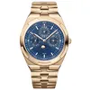 MLF Overseas Perpetual Calendar 4300V 120G-B945 Automatic Mens Watch A2813 4300 Moon Phase Blue Dial Stainless Steel Bracelet No C220A