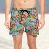 Men's Shorts 2023 Summer Vintage Little Butterfly Beach 3D Fashionable Quick Drying Resort Tropical Jungle Style