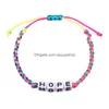 Charm Bracelets Fashion Positive Energy Words Charm Bracelet Colorf Woven Bracelets Jewelry For Gift Drop Delivery Dhs0C