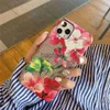Mobiltelefonfodral Deluxe Designer Telefonfodral TPU Flower Skin Cover för iPhone 15 14 13 Mini 13Pro 12 Mini 12Pro 11 Pro X Xs Max XR 8 8Plus 7 7Plus 6 6Plus 6s Plus Hard Fashion S