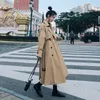 Kvinnors dike rockar Autumn Coat Single Breasted Long Khaki för kvinnor Casual Loose Jackets Classic Lapel Overcoat Belt Streetwear 230912