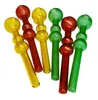 13cm Scrub smoking pipes Glass Oil Burners Pipes with Different Colored Balancer Water Pipe