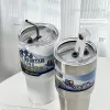 Gobelets en acier inoxydable de 30 oz avec couvercle paille gelé bouteilles d'eau thermos garder la boisson froide chaude flacons à vide tasses de voiture tasses à café Hydroflask 0912