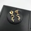 Modeontwerper oorbellen voor vrouwen sieraden zilver gouden letters hoepel oorbel damesoorknopjes doos bruiloft oorstekers hangers h294V