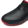 Botas de chuva Botas de chuva masculinas curtas impermeáveis botas de borracha ao ar livre confortáveis antiderrapantes sapatos de chef de trabalho botas de pesca homens para tempo chuvoso 230912