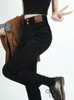 Kadınlar kot ince düz kadın denim yaz yüksek bel 2023 zarif ayak bileği uzunluğu ofis bayan moda harajuku all-mwch basit