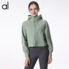 AL Autumn and winter yoga hoodie womens Plus Velvet Thickening jackets hoodys sports half zipper terry designer sweater chothing loose short clothes